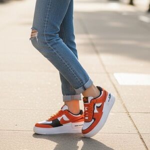 Nike Air Force 1 Shadow “Rush Orange” Sneakers - size 8